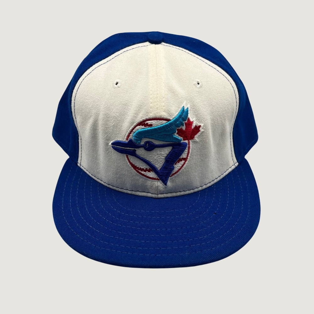 New Era Toronto Blue Jays Hat Mens Blue White Embroidered 7 5/8 59FIFTY Fitted